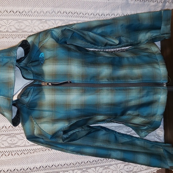 The North Face Morgan TNF Apex Brown Plaid Jacket Hoodie - Picture 1 of 11